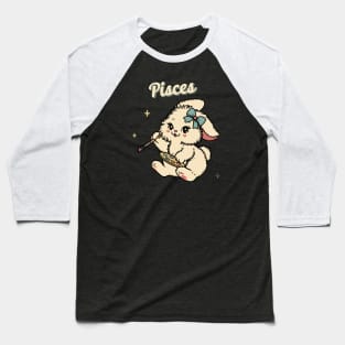 Pisces Artist Bunny Baseball T-Shirt